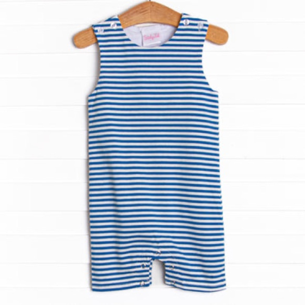 Stitchy Fish Evan Jon Jon, Persian Blue Stripe, NWT, 3T